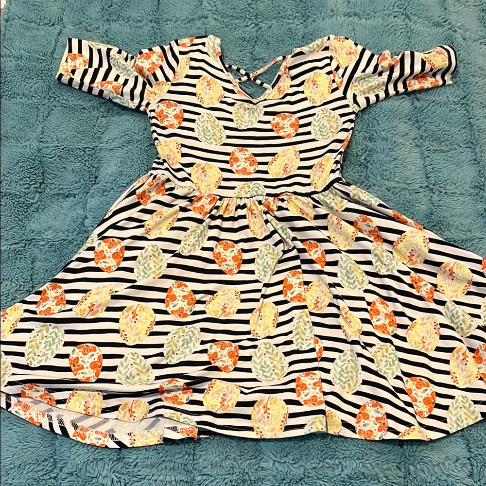 Striped Floral Kids Dress - eggs - easter- ballerina Dot Dot Smile